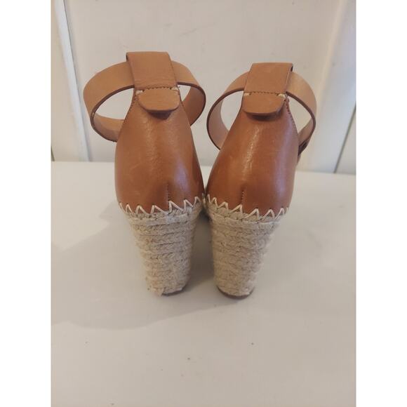 Dolce Vita Noor Brown Leather Espadrille Wedges Sandals 6 Size Made In Brazil - Picture 7 of 9